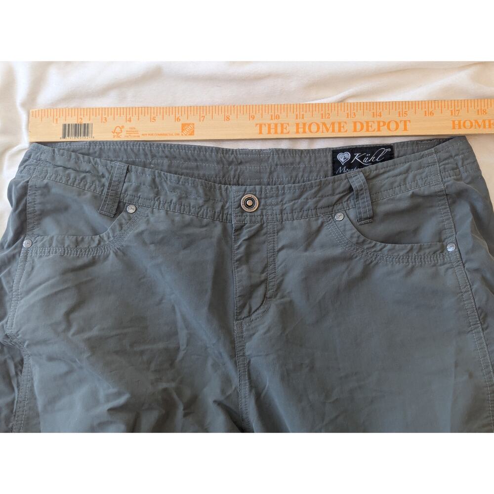 Kuhl Mountain Culture Zip Off Capri Hiking Outdoor Pants Army Green Wmns Sz 14 - Picture 9 of 12